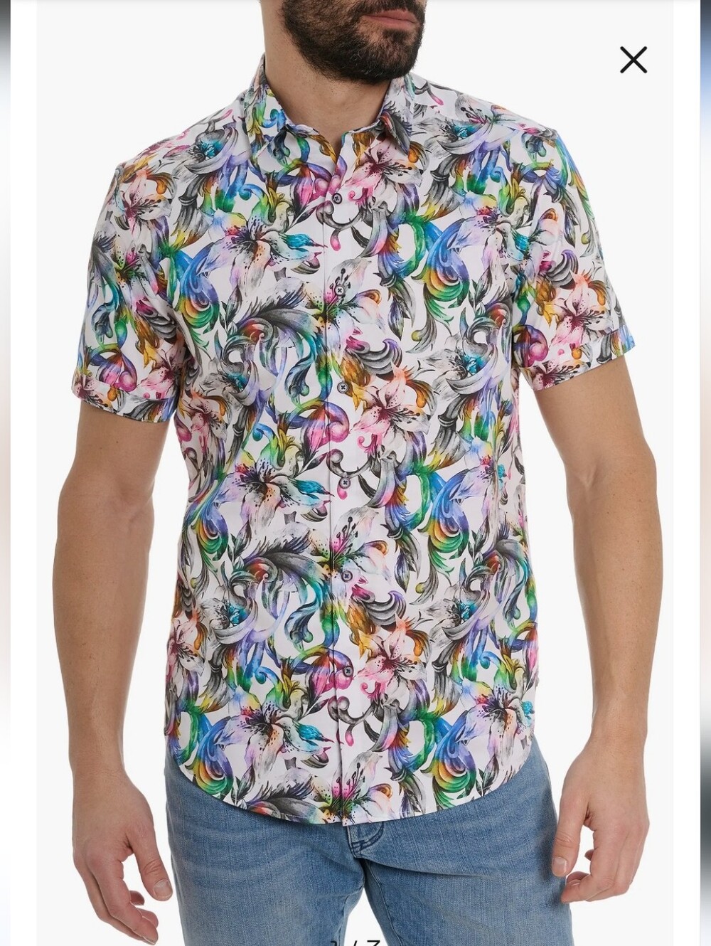 Robert Graham Daponte Short Sleeve Button Up Shirt Size 2XL